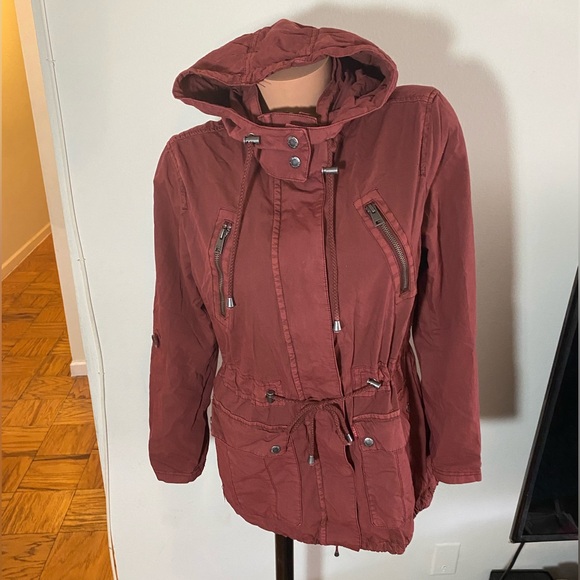 Levi’s Strauss Hood Anorak Military Style Jacket Burgundy/Copper Size M - Picture 2 of 10